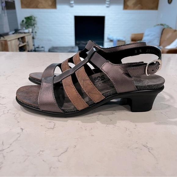SAS Allegro Comfort Heels Santolina Size Brown Metallic 8 Narrow - Picture 2 of 12